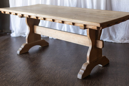 White Oak Dentil Detail Trestle Table