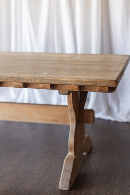 White Oak Dentil Detail Trestle Table