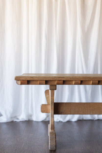 White Oak Dentil Detail Trestle Table