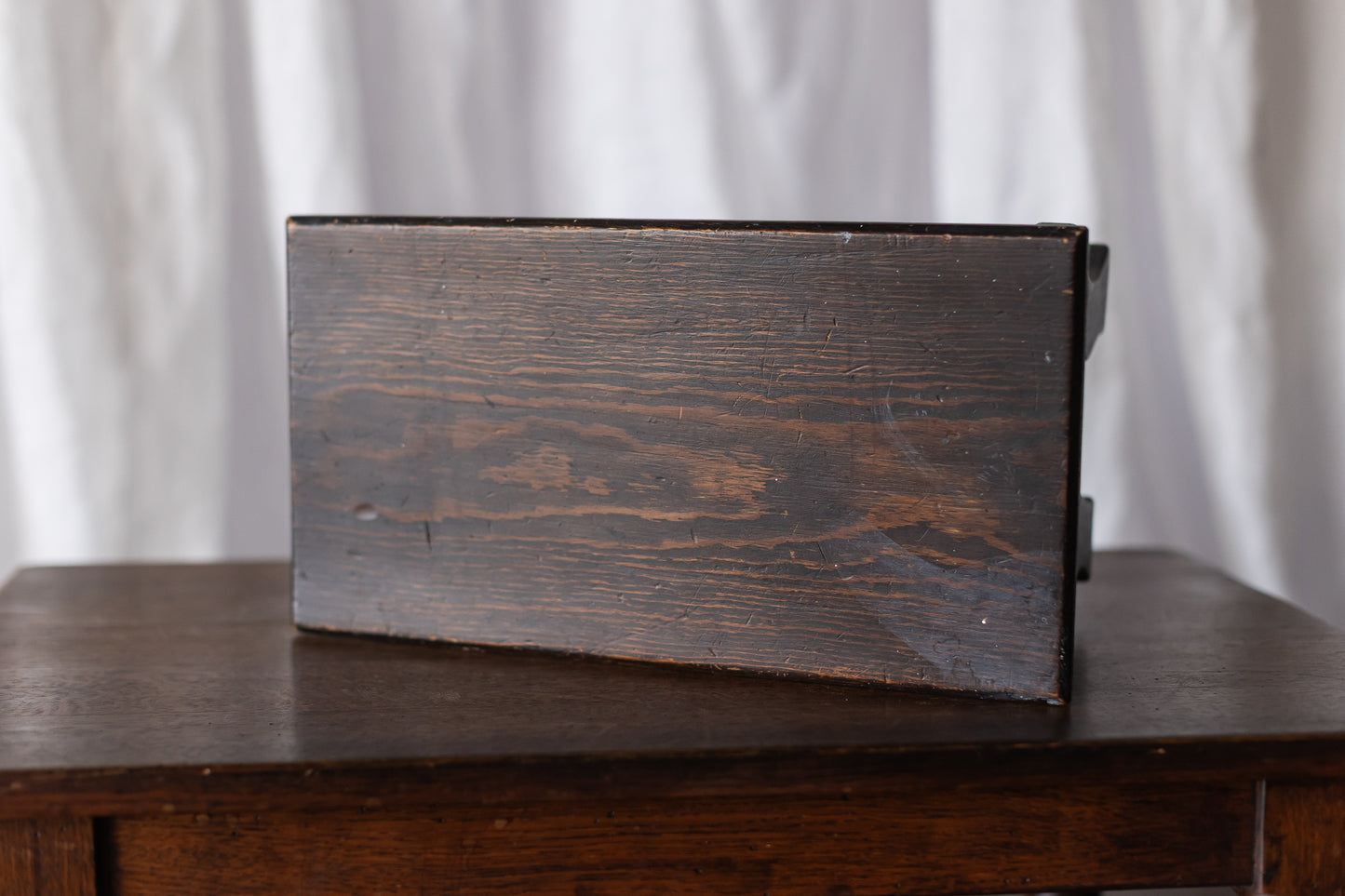 Curved Leg Dark Wood Footstool