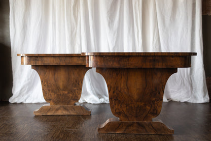 Pair of 1930s French Art Deco Demilune Tables