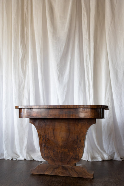 Pair of 1930s French Art Deco Demilune Tables