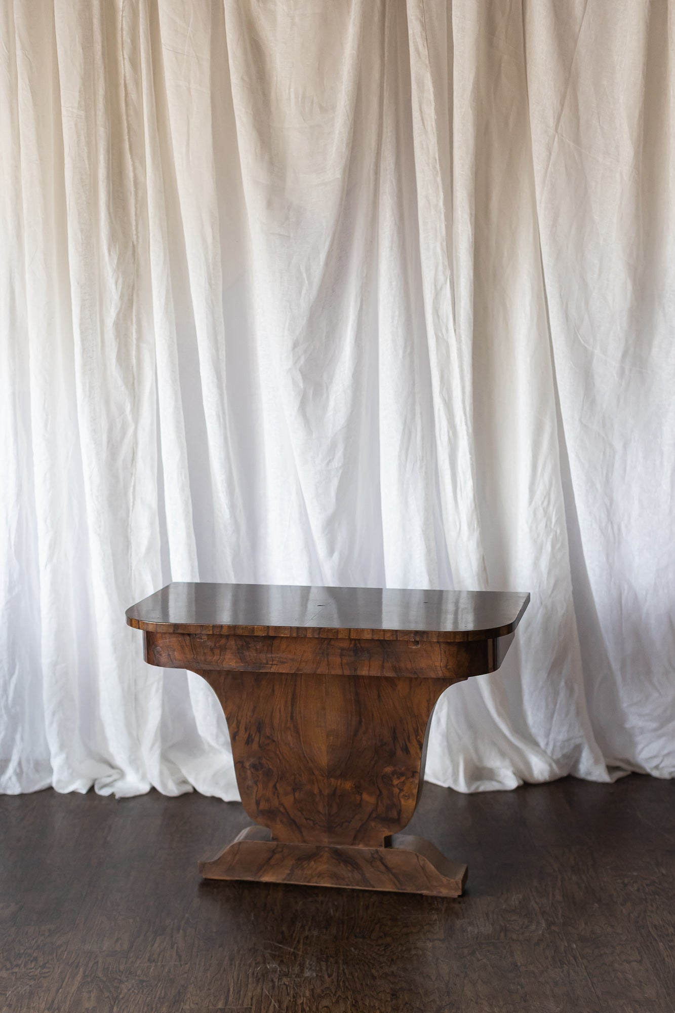 Pair of 1930s French Art Deco Demilune Tables