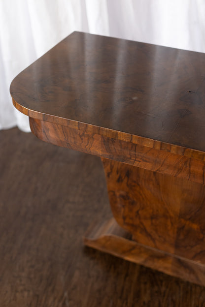 Pair of 1930s French Art Deco Demilune Tables