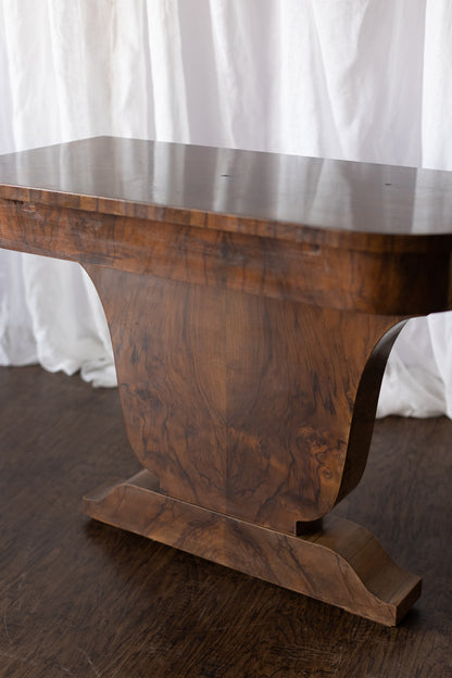 Pair of 1930s French Art Deco Demilune Tables