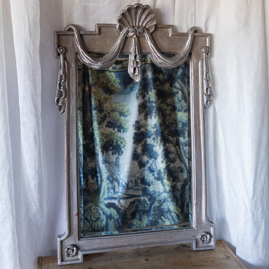 Silver Shell Draped Mirror