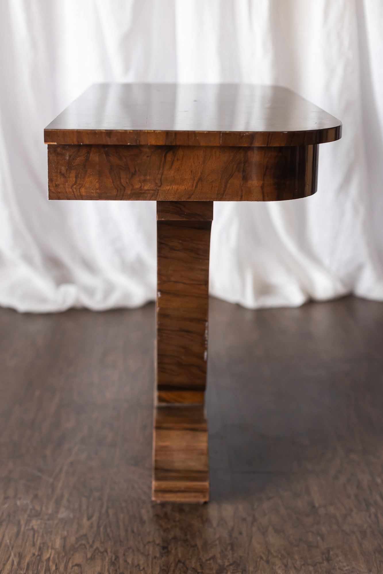 Pair of 1930s French Art Deco Demilune Tables