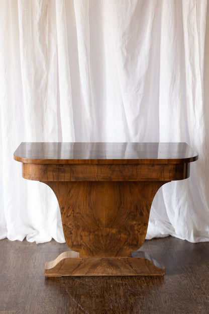 Pair of 1930s French Art Deco Demilune Tables