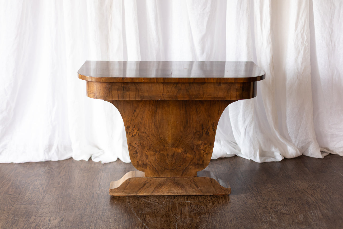 Pair of 1930s French Art Deco Demilune Tables