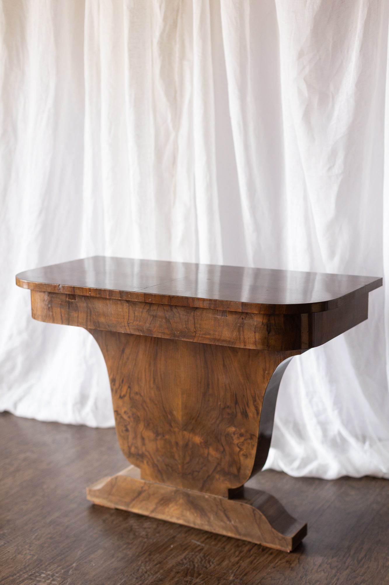Pair of 1930s French Art Deco Demilune Tables