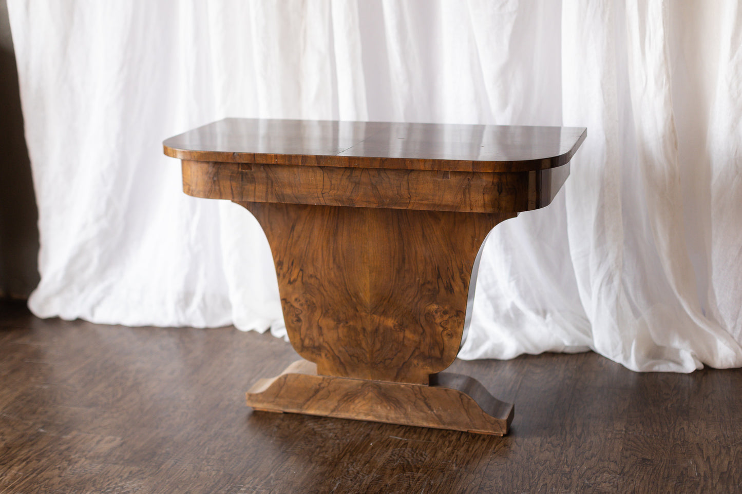 Pair of 1930s French Art Deco Demilune Tables