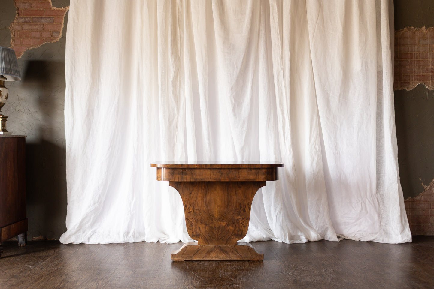 Pair of 1930s French Art Deco Demilune Tables