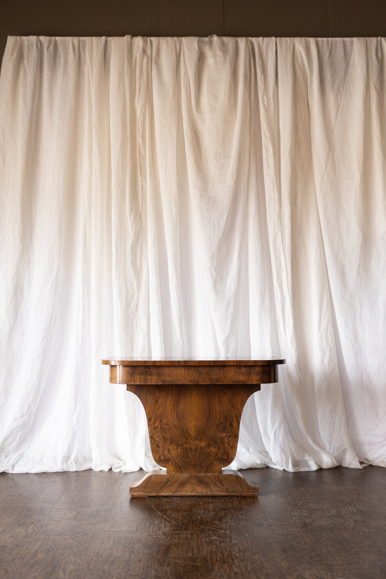 Pair of 1930s French Art Deco Demilune Tables