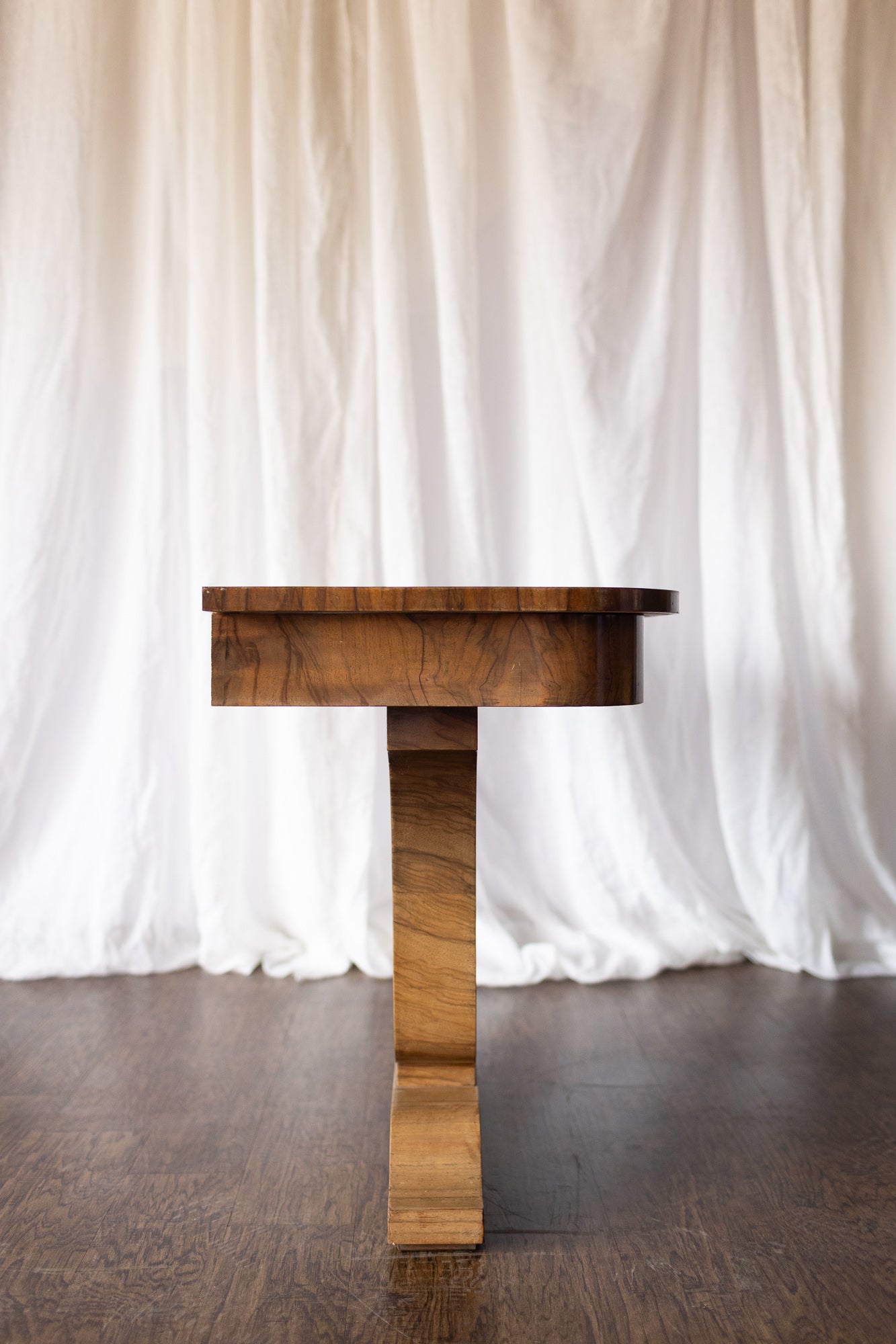 Pair of 1930s French Art Deco Demilune Tables