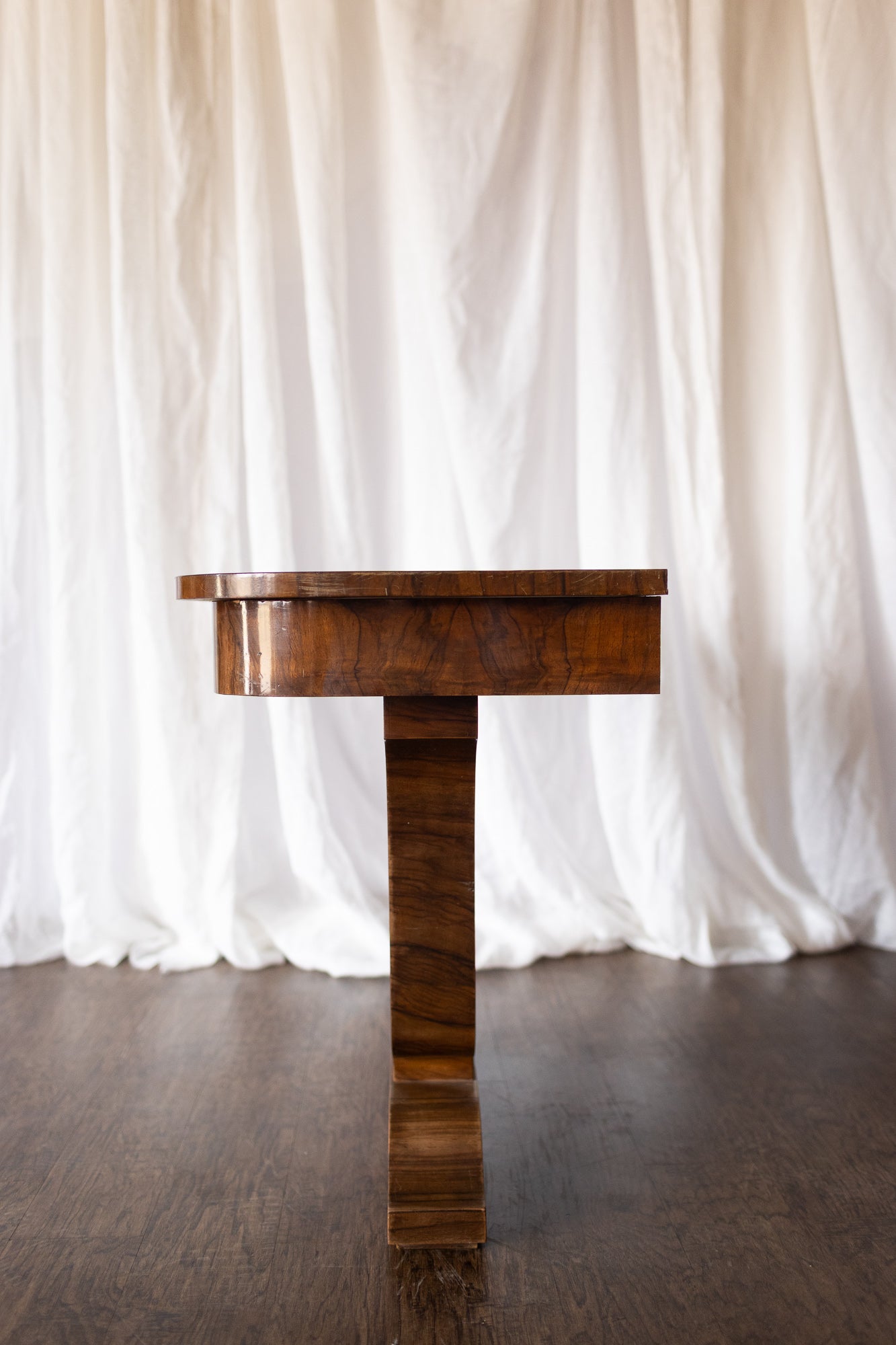 Pair of 1930s French Art Deco Demilune Tables