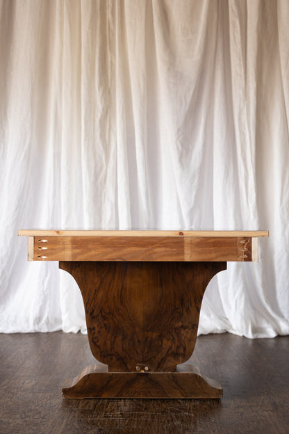 Pair of 1930s French Art Deco Demilune Tables