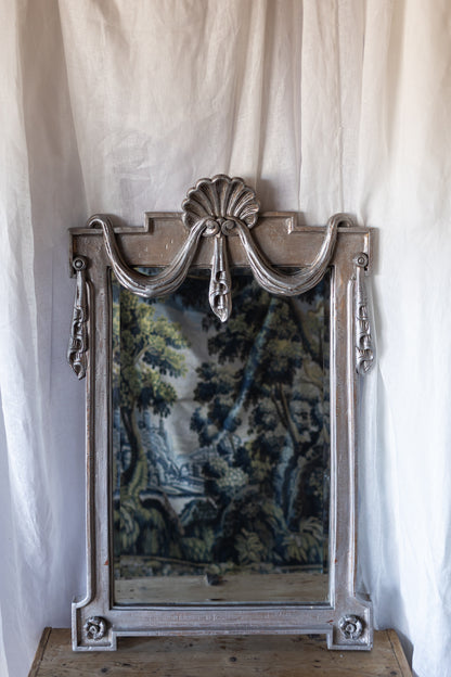 Silver Shell Draped Mirror