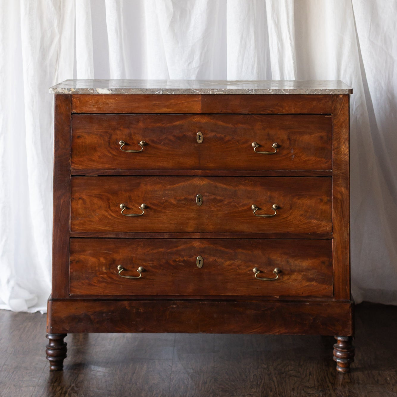 Three Drawer Chest with Stone Top