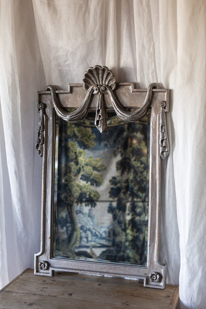 Silver Shell Draped Mirror