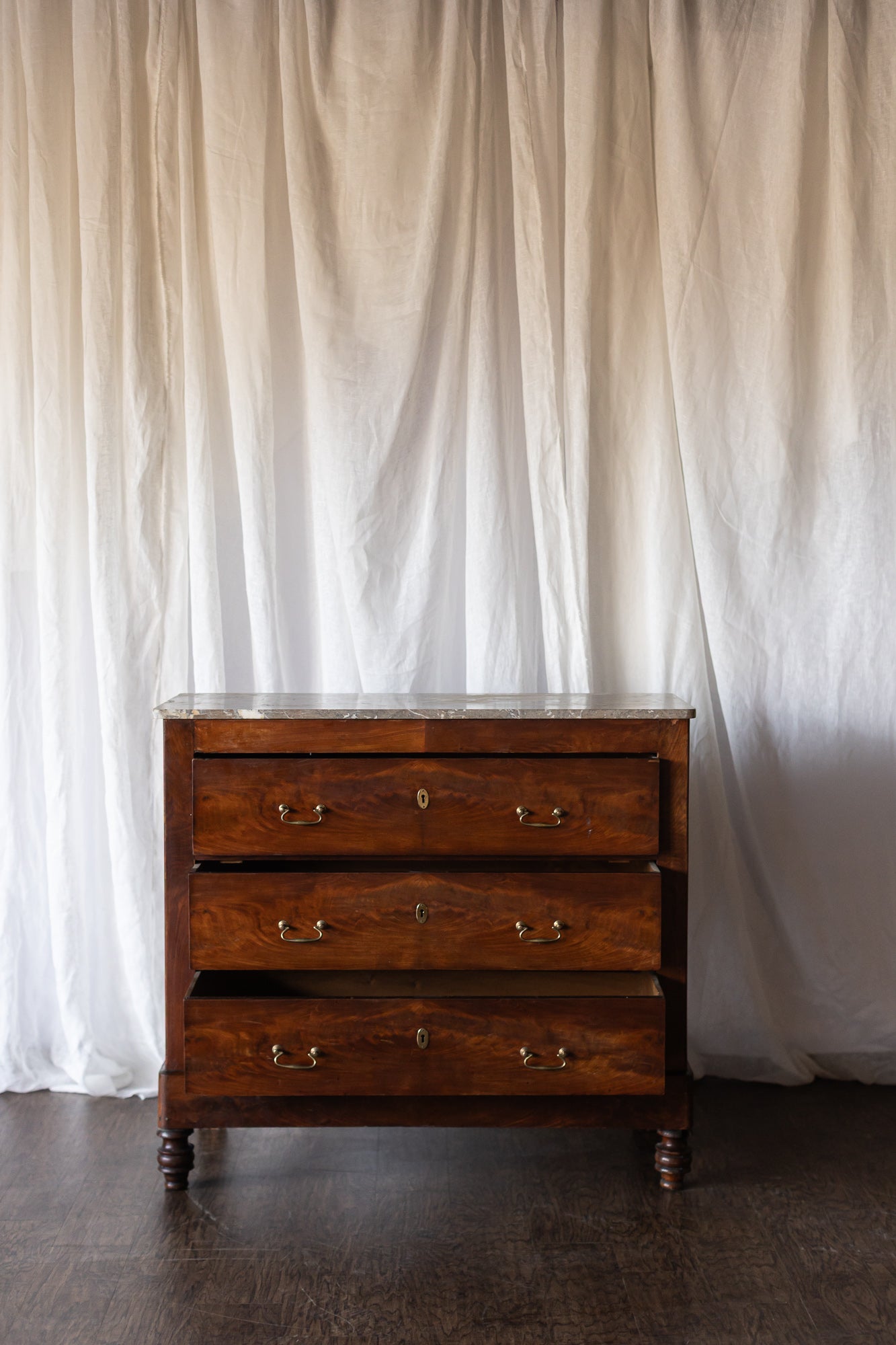 Three Drawer Chest with Stone Top