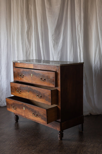 Three Drawer Chest with Stone Top