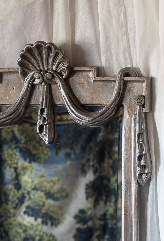 Silver Shell Draped Mirror