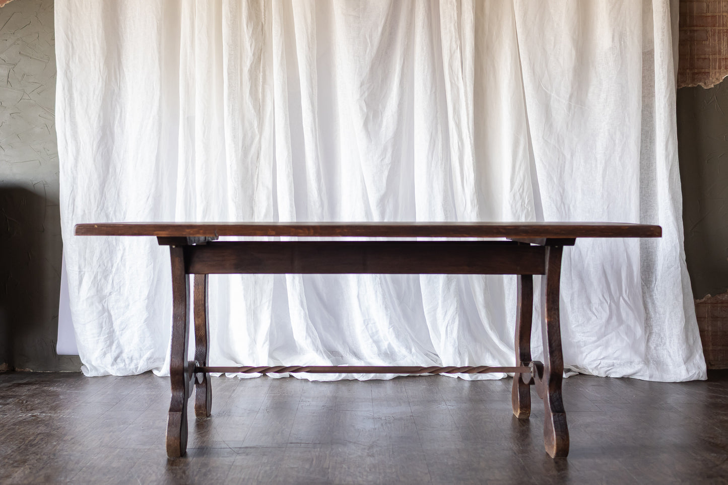 Trestle Table with Iron Base
