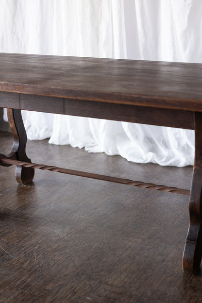 Trestle Table with Iron Base