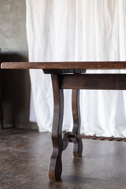 Trestle Table with Iron Base