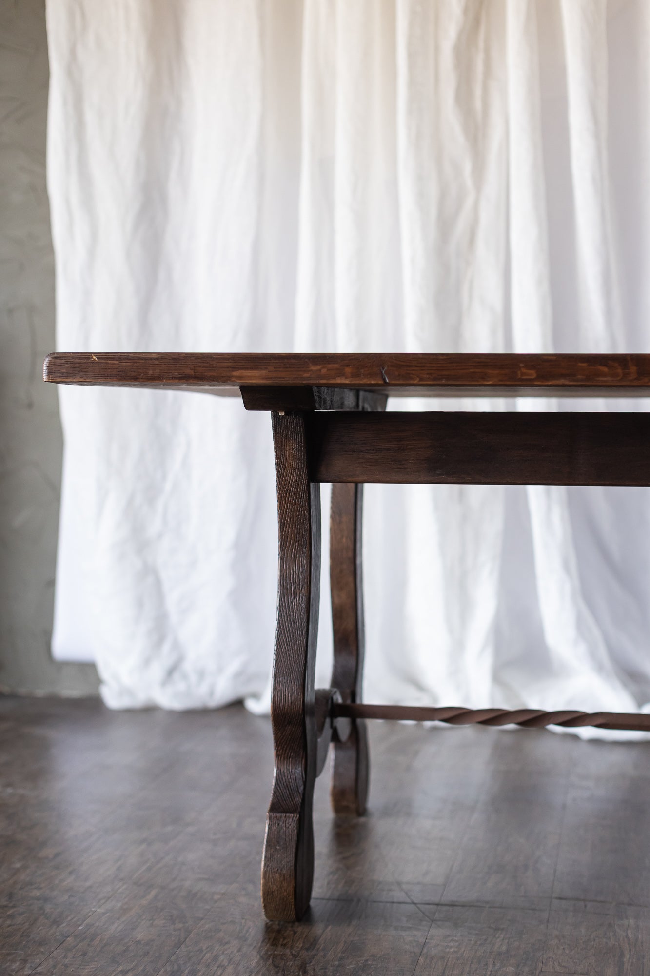 Trestle Table with Iron Base