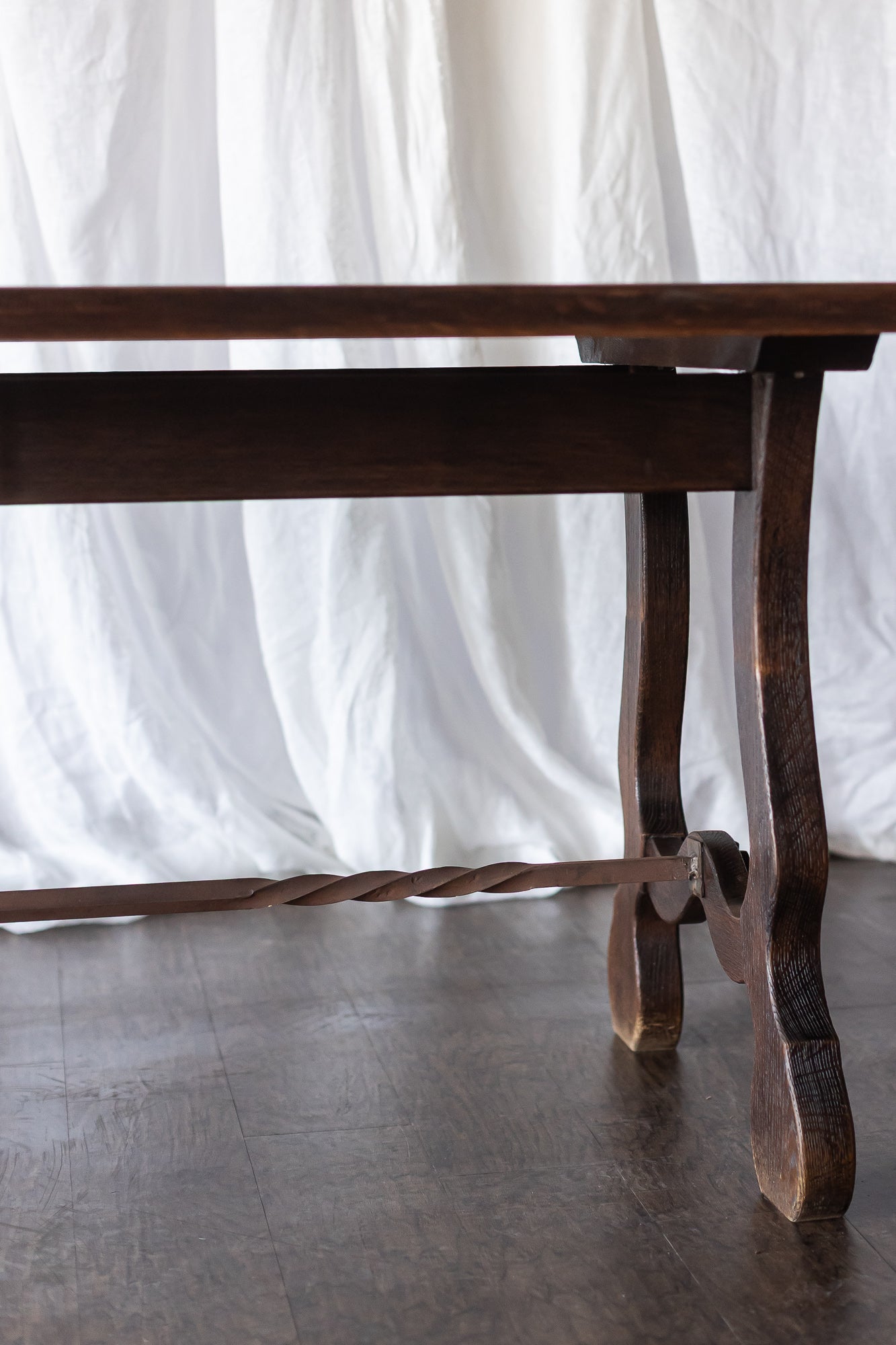 Trestle Table with Iron Base