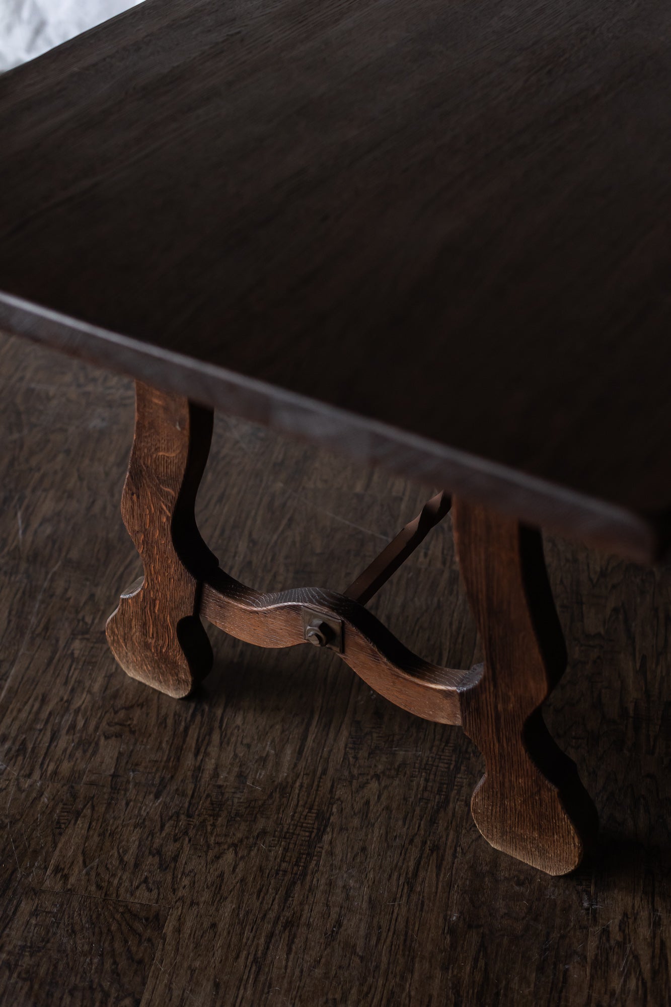 Trestle Table with Iron Base