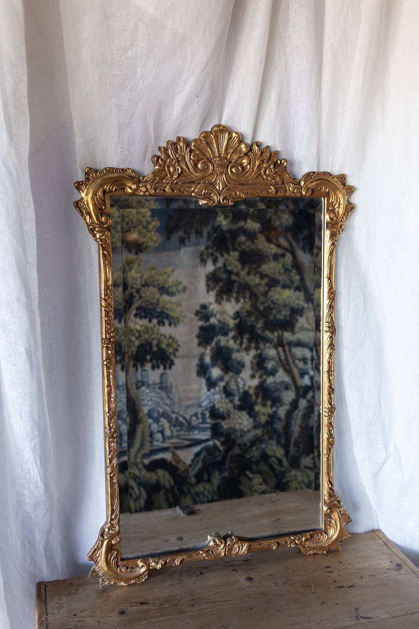 Louis XV Style Rococo Mirror with Beveled Edge