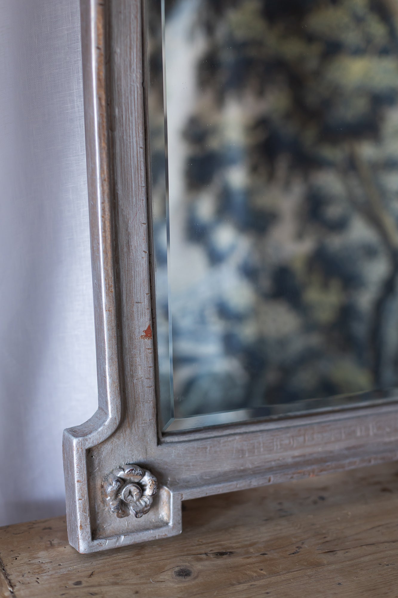 Silver Shell Draped Mirror
