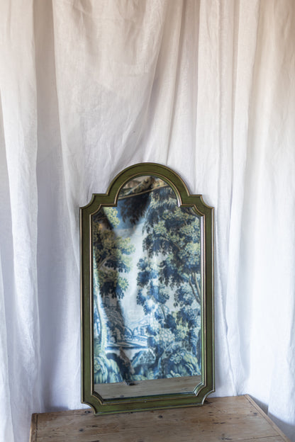 Green Arched Vintage Mirror