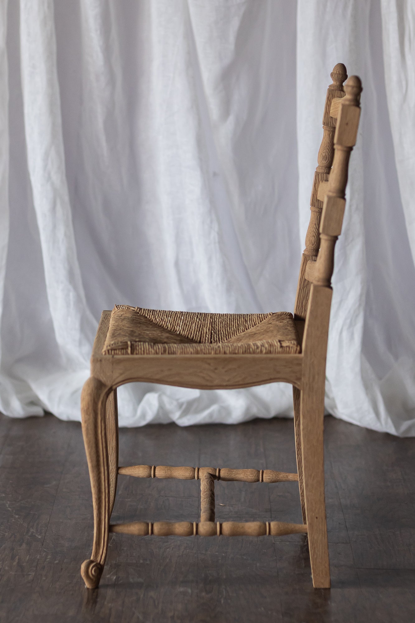 Set of Six Bleached Oak Wood Chairs
