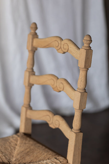 Set of Six Bleached Oak Wood Chairs