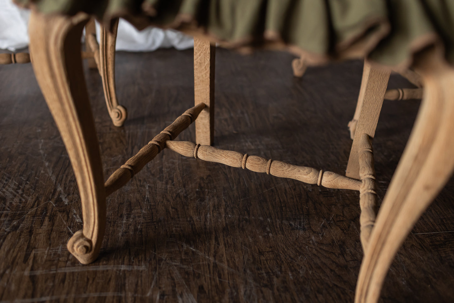 Set of Six Bleached Oak Wood Chairs