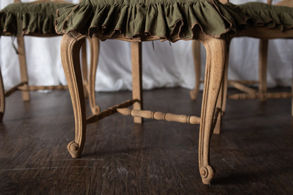 Set of Six Bleached Oak Wood Chairs