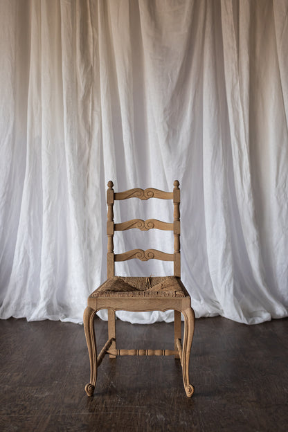 Set of Six Bleached Oak Wood Chairs