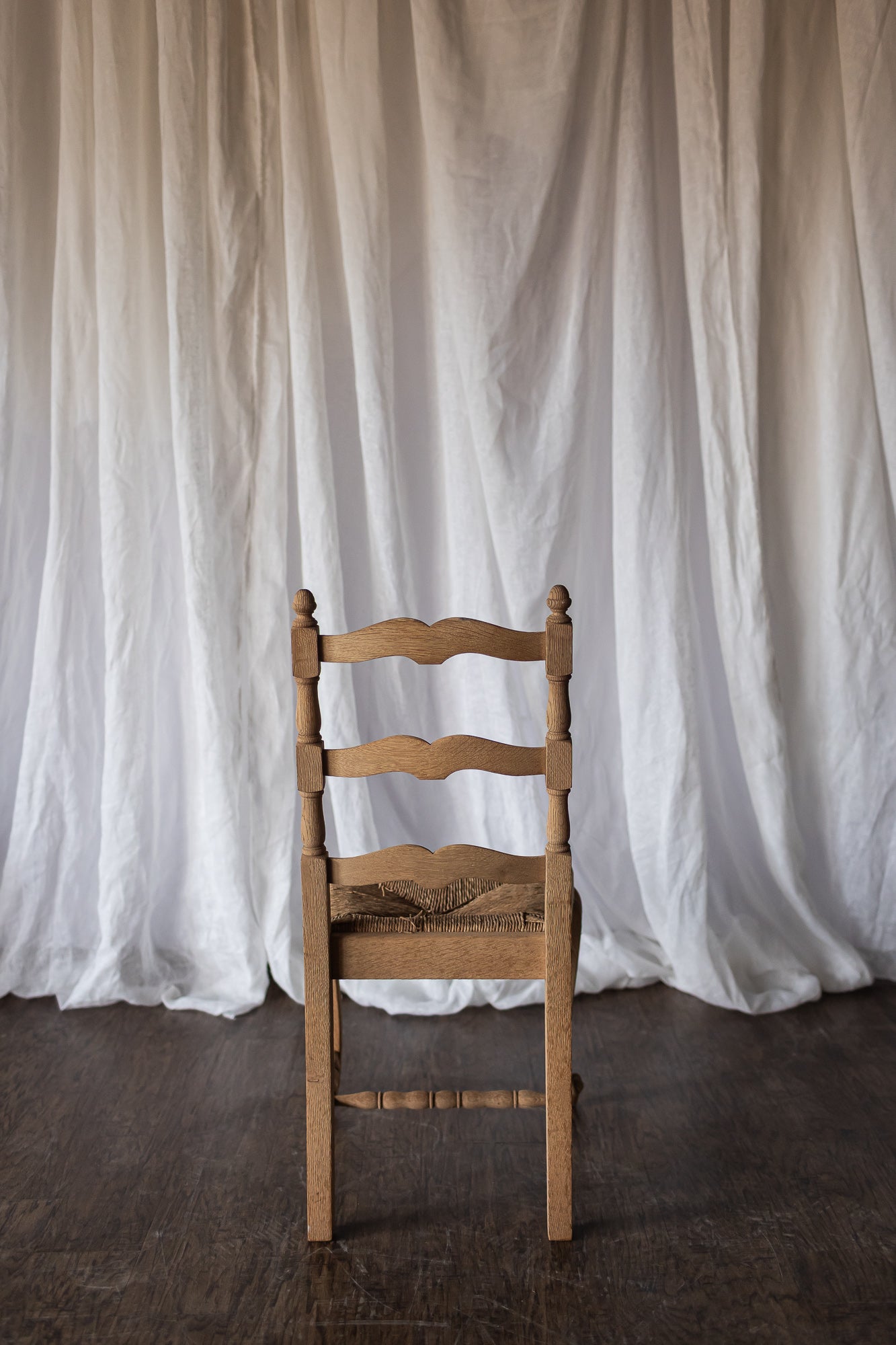Set of Six Bleached Oak Wood Chairs
