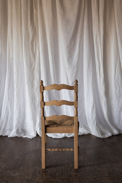 Set of Six Bleached Oak Wood Chairs