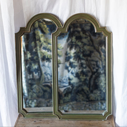 Green Arched Vintage Mirror