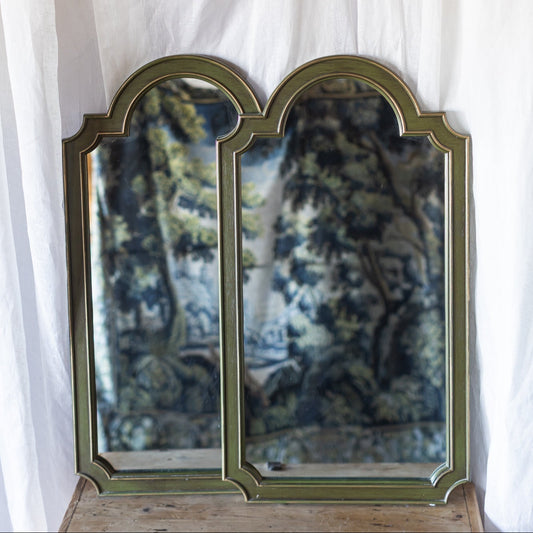 Green Arched Vintage Mirror