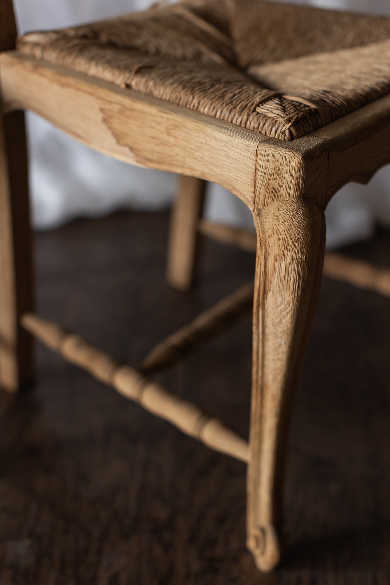 Set of Six Bleached Oak Wood Chairs