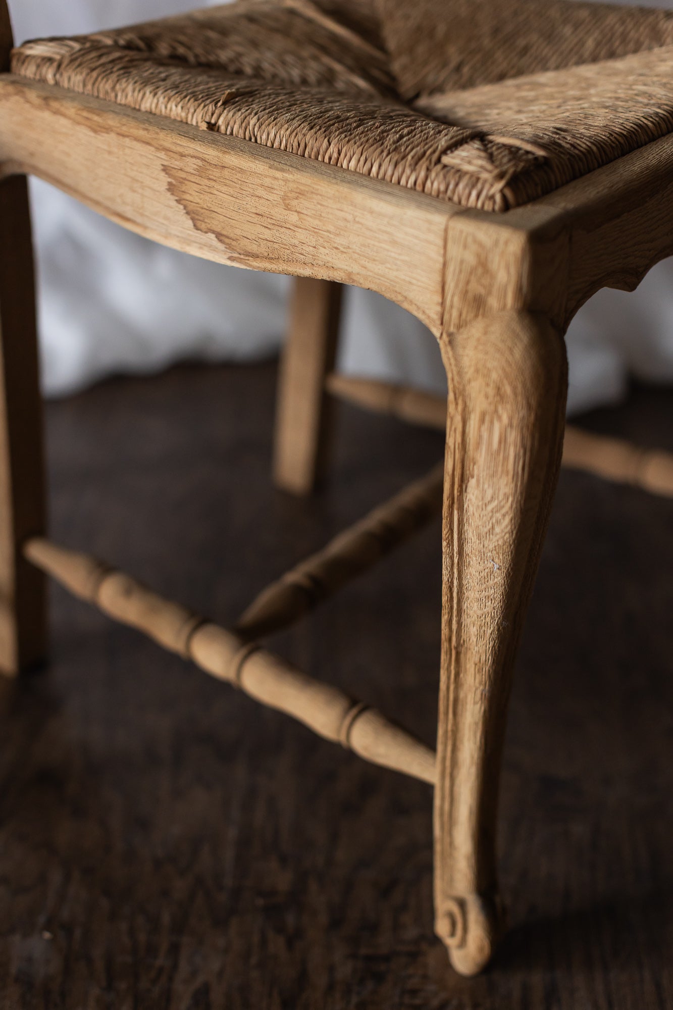 Set of Six Bleached Oak Wood Chairs