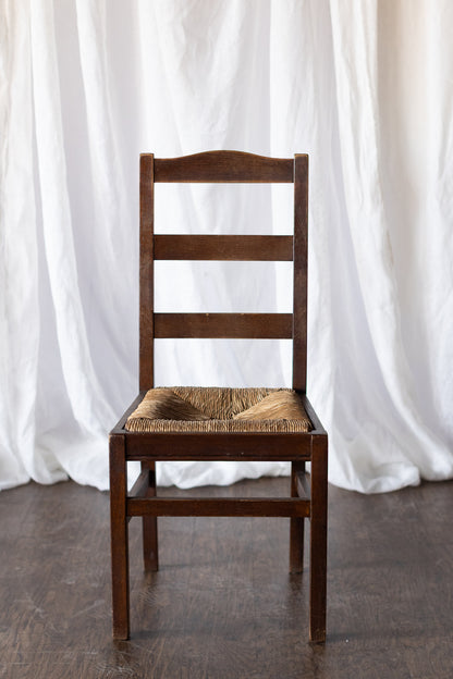 Set of Six Rush Chairs - Medium Wood Tone