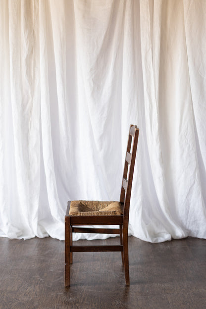 Set of Six Rush Chairs - Medium Wood Tone