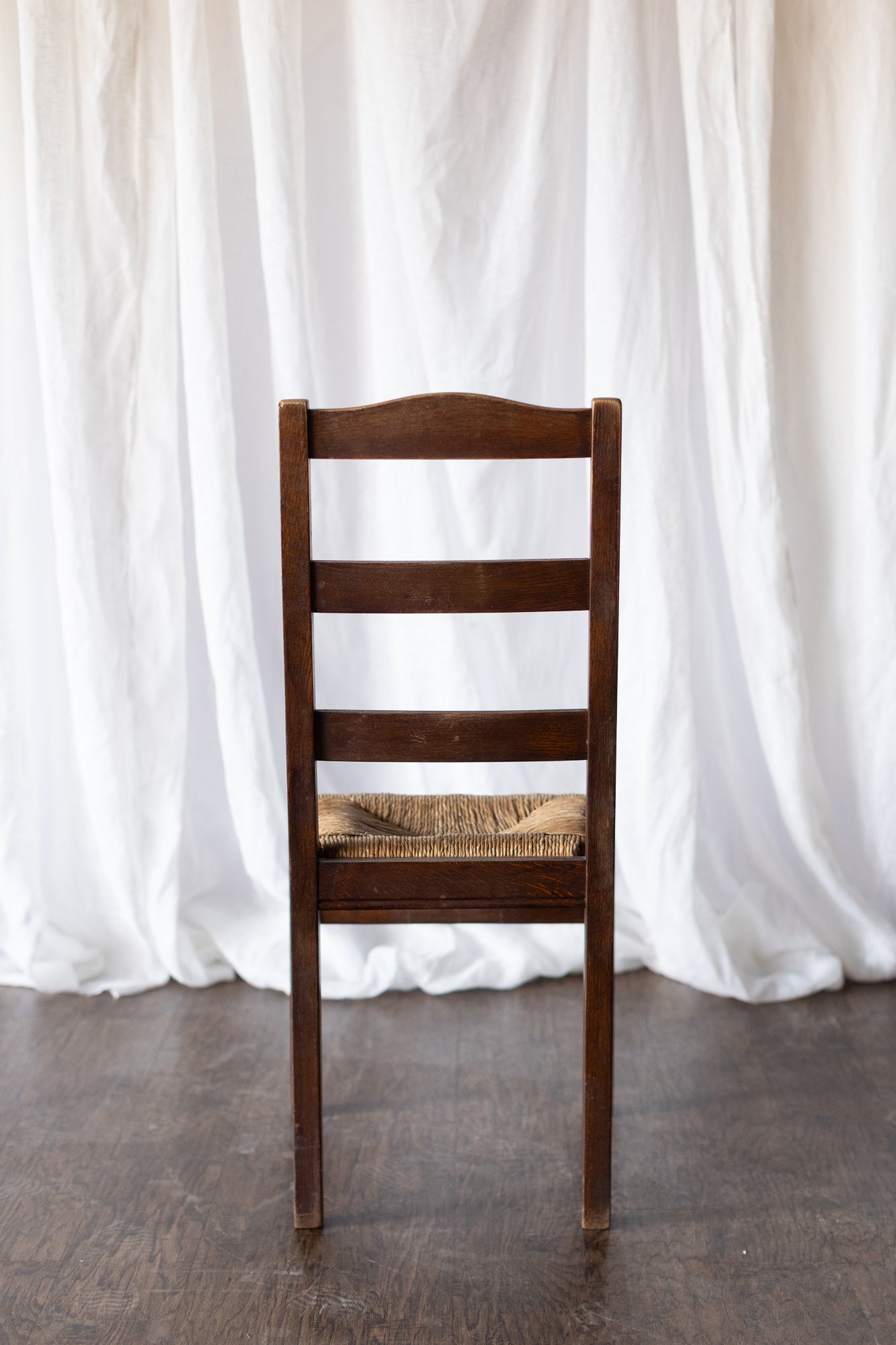 Set of Six Rush Chairs - Medium Wood Tone
