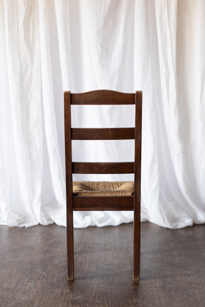Set of Six Rush Chairs - Medium Wood Tone